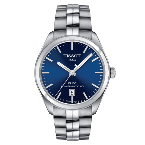 Tissot PR 100 Powermatic 80 39 Stainless Steel / Blue / Bracelet